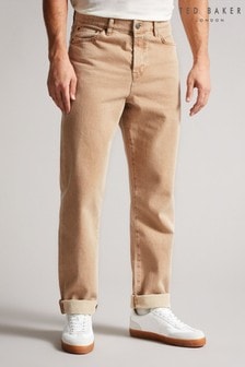 Ted Baker Clerk Taupe Brown Straight Leg Denim Jeans