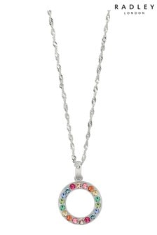 Radley Sterling Silver Pendant Necklace with Rainbow Stones