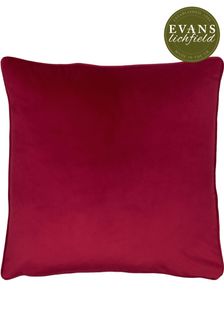 Evans Lichfield Scarlet Red Opulence Velvet Polyester Filled Cushion