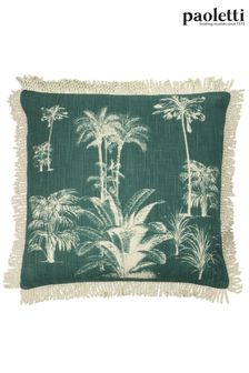 Riva Paoletti Emerald Green/Natural Beige Ecuador Palm Polyester Filled Cushion (T11052) | £16