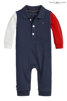Tommy Hilfiger Blue Baby Colorblock Overall