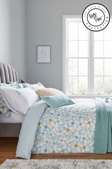 Katie Piper Green Cotton Restore Petal Duvet Cover And Pillowcase Set (T12757) | £45 - £90