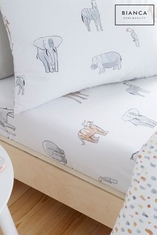 Bianca Natural Zoo Animals Fitted Sheet