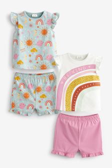 4 Pack Baby T-Shirts & Shorts Set
