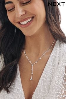 Crystal Y Drop Necklace