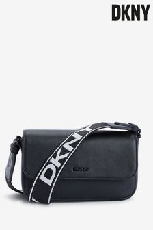 DKNY Black Winnona Leather Logo Cross-Body Bag