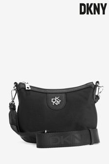DKNY Black Carol Nylon Logo Cross-Body Bag (T13435) | £135
