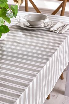 Malvern Stripe Table Cloth with Linen