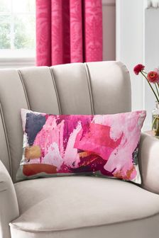 Fushsia Pink Bright Abstract Cushion