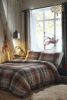 Appletree Connolly Check Brushed Red Duvet Cover and Pillowcase Set