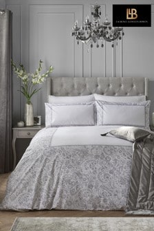 Laurence Llewelyn-Bowen Grey Suzani Duvet Cover and Pillowcase Set
