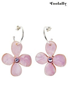 Toolally Womens Lilac Diasy Hoop Earrings