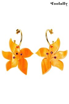 Toolally Womens Orange Blossom Hoop Org Earrings