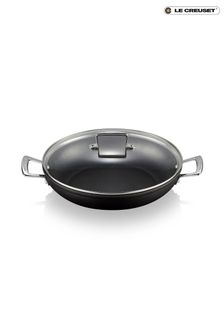 Le Creuset Black Toughened Non Stick Shallow Casserole Dish 30cm (T15543) | £185