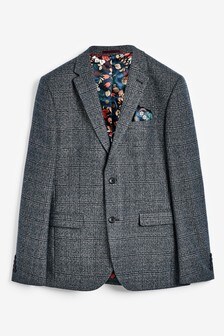 Slim Fit Check Suit: Jacket