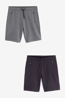 Navy/Charcoal 2 Pack Straight Fit Zip Pocket Jersey Shorts (T15902) | £38