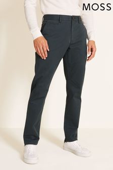 Moss Tailored Fit Forest Green Stretch Chinos