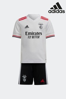 adidas White Benfica 21/22 Away Mini Kit