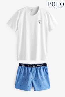 Polo Ralph Lauren Blue T-Shirt And Short Pyjamas Set