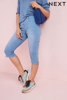 Mid Blue Pedal Pusher Cropped Jeans (T16575) | £20
