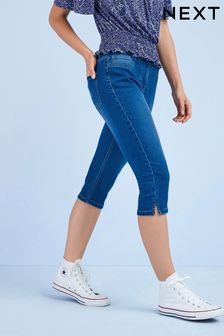 Dark Blue Pedal Pusher Cropped Jeans (T16577) | £22