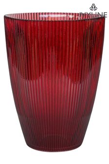 Ivyline Red Christmas Tall Red Ribbed Vase