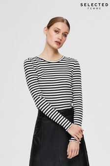Selected Femme Anna Long Sleeve Stripe T-Shirt