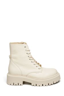 Steven New York Saria Cream Chunky Lace-Up Boots