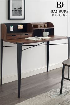 Banbury Designs Angle Iron Desk with Hutch