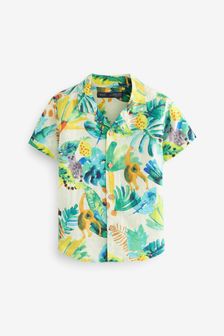 Green Jungle Print Short Sleeve Shirt (3mths-7yrs) (T19387) | £11 - £13