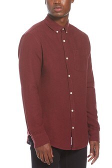 Original Penguin Red Woven Ls Flannel Herringbone Shirt