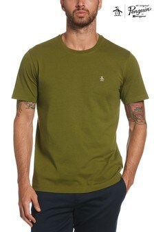 Original Penguin Mens Green S/S Embroidred Logo T-Shirt