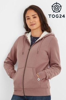 Tog24 Pink Finch Womens Sherpa Lined Hoodie