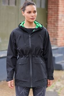 Black Fleece Lined Waterproof Hooded Rain Jacket (T20876) | £58
