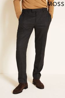 Moss Tailored Fit Charcoal Orange Overcheck Trouser