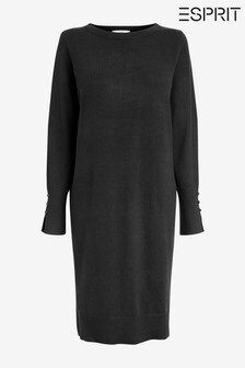 Esprit Womens Black Flat Knitted Dress