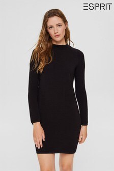 Esprit Womens Black Knitted Dress