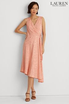 Lauren Ralph Lauren Pink Eachan Tie Waist Dress