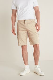 Stone Straight Fit Cotton Cargo Shorts (T22702) | £24