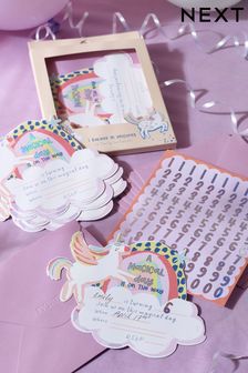 10 Pack Pink Unicorn Birthday Party Invitations (T22786) | £4