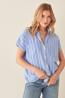 Blue Stripe Short Sleeve Shirt (T22823) | £22