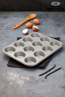 Stellar James Martin Grey Bakers Collection 12 Cup Muffin Tin