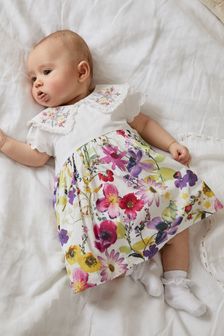 Baby Floral Occasion Dress & Matching Knickers (0mths-2yrs)