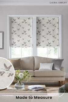 Grey Animalia Embroidered Made To Measure Roman Blind
