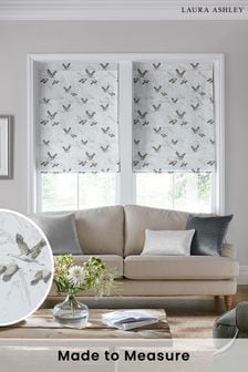 Silver Animalia Embroidered Made To Measure Roman Blind