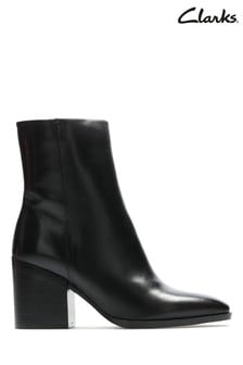 Clarks Black Leather Lydia Mid Boots
