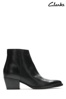 Clarks Black Leather Isabella2 Zip Boots