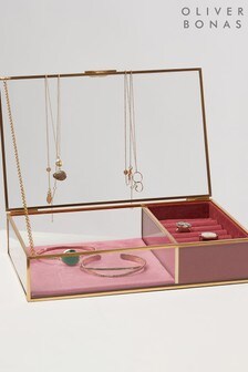Oliver Bonas Scallop Glass Jewellery Box