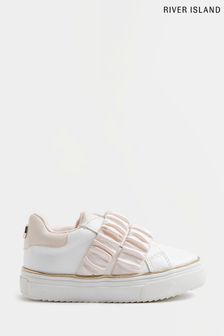 River Island Pink Ruched Plim Trainers