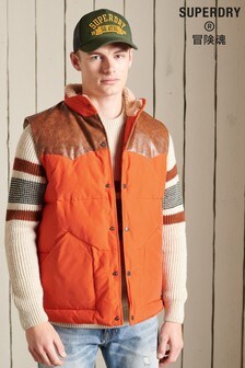 Superdry Mountain Leather Mix Gilet
